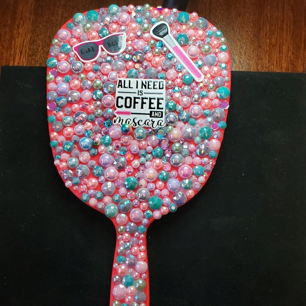 Blinged hand held mirror